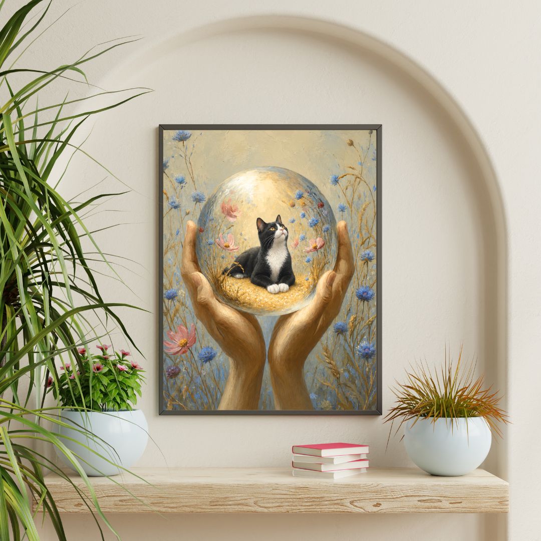 Holding Heaven in My Palms | Custom Pet Portrait